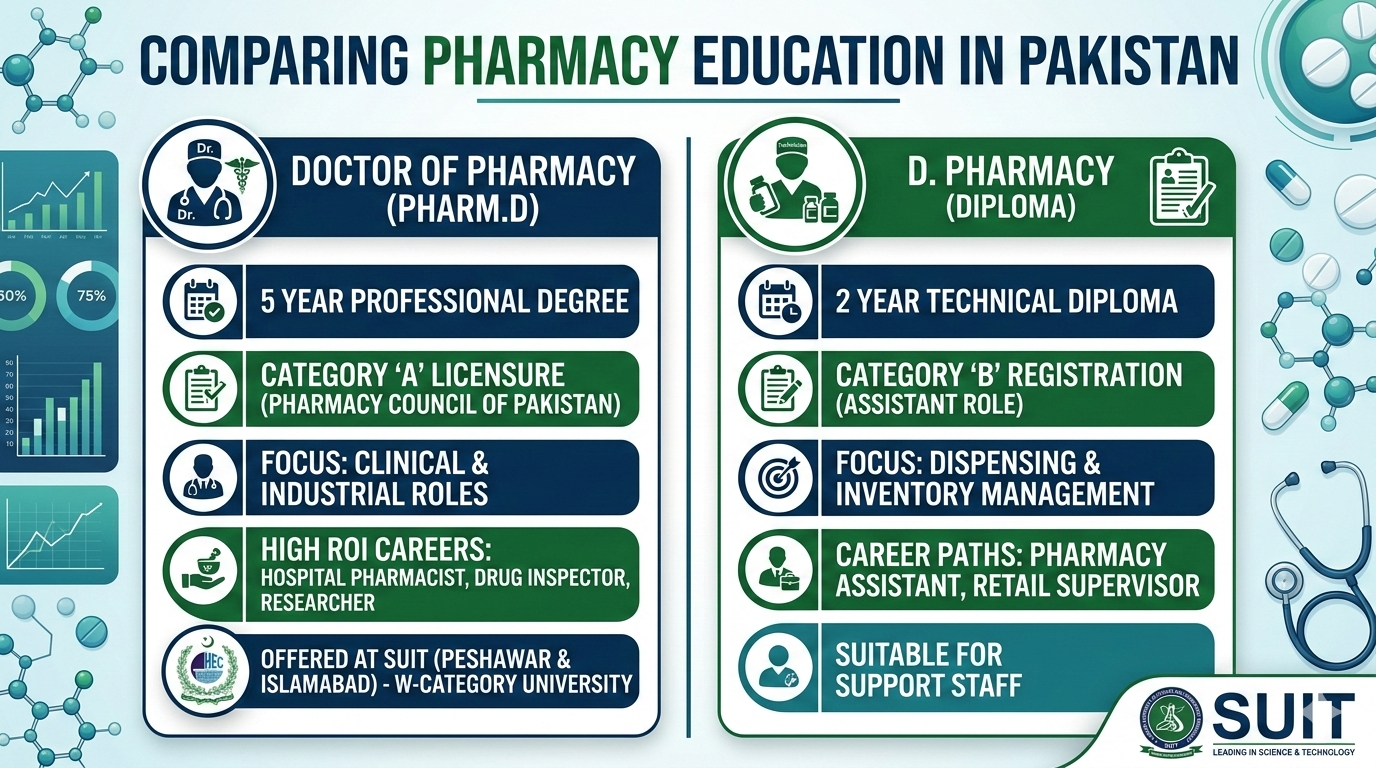 D Pharmacy vs. PharmD: Understanding the Course Details in Pakistan